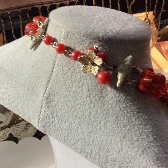 Vendome Red 2-Strand Necklace - Picture 2 of 3